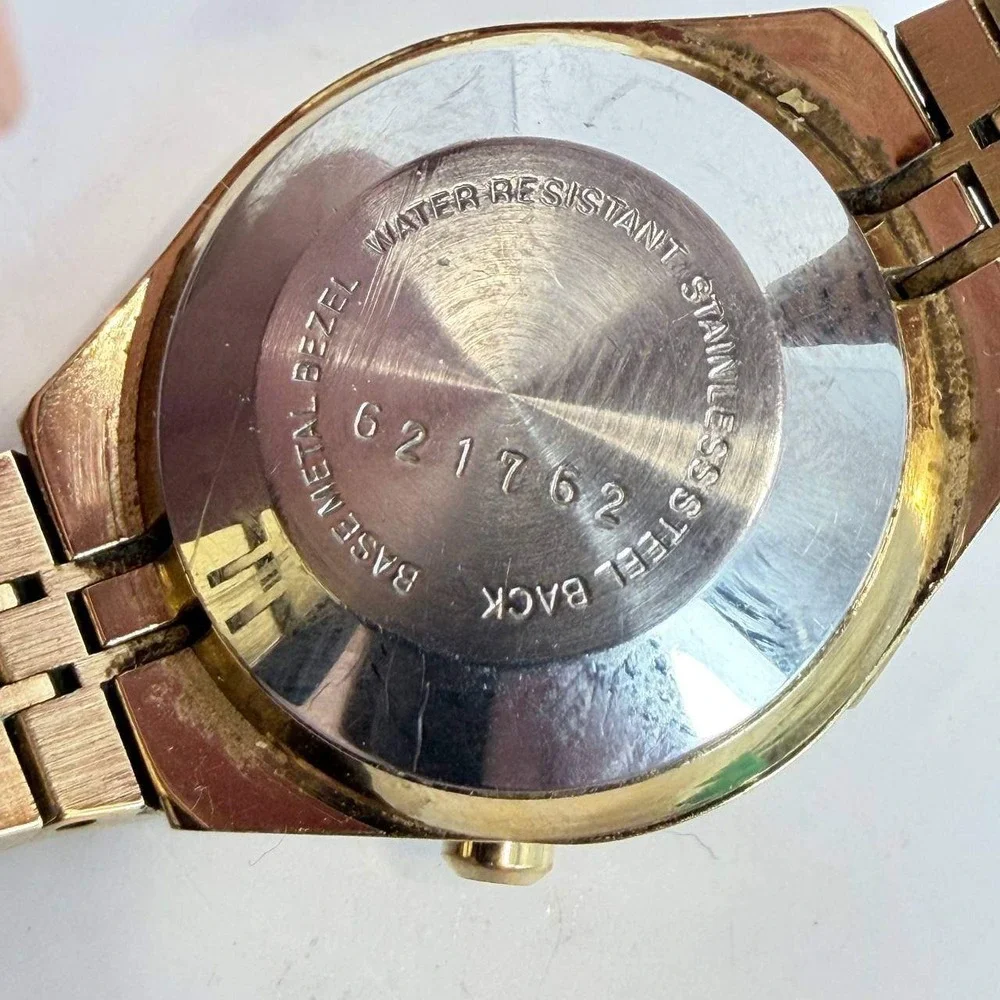 Vintage Speidel Digital Watch Gold Tone 621762 Water Resistant Japan Movt